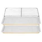 Ymiton Nonstick Ceramic Baking Sheet With Rack, 2-PACK 15X10 Jelly Roll. Fixed Price $62.48.