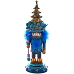 Kurt Adler Hollywood Wooden Nutcracker Collection, Blue With Tree, 18". Fixed Price $104.11.