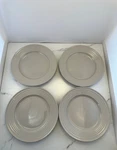 Set Of 4- Gibson Home Grey Salad Plates. Fixed Price $22.40.