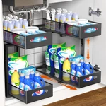 Housolution 2 Under Sink Organizer, Pack, MEDIUM-8.85IN Wide, Black. Fixed Price $40.16.