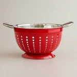 Red Stainless Steel Colander World Market 5QT. Fixed Price $25.99.
