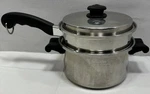 Saladmaster Dutch Oven Stock Pot 3 Qt 18-8 Tri-clad S.s. W/ Vapo Lid & Strainer. Fixed Price $119.40.