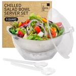 Useful Co. 5QT Salad Bowl Set On Ice - Large With Lid & 2 Servers .... Fixed Price $60.11.