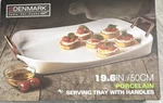 Denmark Tools For Cooks Porcelain Serving Tray Copper Handles 19.6IN Rect. Fixed Price $35.00.