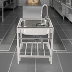 Commercial Stainless Steel Outdoor Single-bowl Utility Sinks With Faucet Us. Fixed Price $128.46.