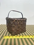 American Antique Primitive Black Ash Woven Berry Basket Handmade Tennessee. Fixed Price $112.50.
