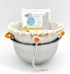 Greek Yogurt Strainer Set: Stainless Steel Colander & Bowl With Organic Cotton. Fixed Price $66.77.