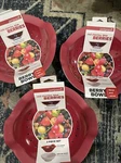 3 X Prepara Fresh Berry Colander Set Rinse Basket Serving Bowl Red White. Fixed Price $59.99.