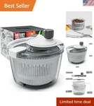 Multipurpose Salad Spinner: Transparent Bowl & Easy Operation For Fast Food Prep. Fixed Price $23.99.