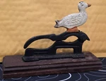 Vintage Cast Iron Duck With Wooden Base Pecan Walnut. Fixed Price $69.99.