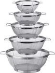5 Pack 18/8 Stainless Steel Colander Sieves, Multi Size Mesh Strainer Net. Fixed Price $35.99.