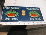 Naas Supreme Red Beans 1930S Metal Tin Can Food Paper Label Sunman 1LB 4OZ. Fixed Price $24.99.