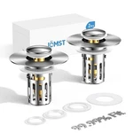 Jomst Universal 2-IN-1 Bathroom Sink Stopper, Pop-up With Silver. Fixed Price $21.20.