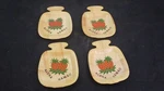 Vtg Set Of 4 Bamboo Aloha Hawaii Nut Snack Trays Plates Pineapples. Fixed Price $7.79.