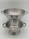 2 Stainless Steel Pedestal Base Colander (s) Strainer 11 & 7. Fixed Price $26.95.