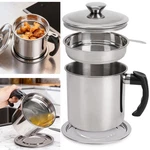 1.4L/1.8L Bacon Grease Kitchen Oil Container Storage Can With Strainer Mesh New. Fixed Price $16.18.