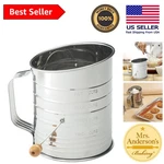 Mrs. Anderson 5-CUP Hand Crank Stainless Steel Flour Sifter For Perfect Baking. Fixed Price $24.76.