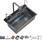 304 Stainless Steel Smart Kitchen Sink With Digital Display & Pull-out Faucet. Fixed Price $569.99.