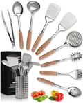 Home Hero Stainless Steel Kitchen Utensils Set - Wood 10 Pcs, Silver &. Fixed Price $46.99.