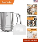 Flour , 3 Cup Stainless Steel Great Double-layer Baking Sifters For .... Fixed Price $38.28.