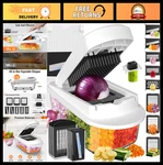 8-BLADE Vegetable Chopper Mandoline Slicer With Container Food & Onion Cutter,. Fixed Price $35.99.