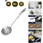 Skimmer Slotted Spoon, Rustproof, Integral Forming, Durable Newness 304 Sta.... Fixed Price $42.46.