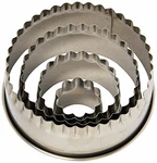 Ateco Fluted Edge Round Cutters Graduated Sizes, Stainless Steel, 4 Pc Set. Fixed Price $19.99.