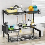 Snslxh 2-TIER Baskets Over The Dish Drying Rack 24.8"-35.4" Large Sink.... Fixed Price $40.61.