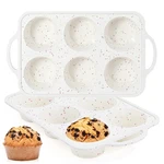 Funbaky Jumbo Silicone Muffin Pan With Metal 6-CUP: 2PCS, Confetti. Fixed Price $23.23.