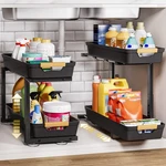 Homde 2-TIER Under Sink Organizer: 2PCS Set 15.7"L X 8.5"W 16.3"H, Black. Fixed Price $50.30.