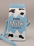Pure Milk 100% Crossbody Bag Shoulder Purse Adjustable Strap, Snap Close. Fixed Price $6.00.
