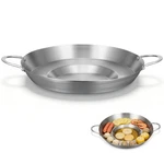 Cabilock Stainless Steel Comal Frying Bowl Double Handle Rounded Flat Bottom. Fixed Price $62.71.