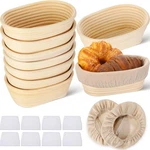 Gejoy 8 Oval Banneton Bread Proofing Basket Set Sourdough Baking Bowl Kit. Fixed Price $112.34.