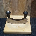 Euroedge Double-blade Stainless Steel Mezzaluna Mincing Chopper With Board. Fixed Price $23.50.
