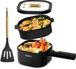 Dezin 2L Electric Hot Pot Steamer, Rapid 800W A(black/with Steamer). Fixed Price $57.11.