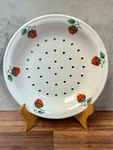 Vintage Apilco Porcelain Perforated Strawberry Fruit Strainer Colander. Fixed Price $32.00.