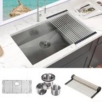 32 Inch Handmade Single Bowl Kitchen Sink 16 Gauge Undermount Stainless Steel. Fixed Price $249.99.