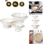 Metal Colander Set Of 3, Strainer Basket With Handles Perfect For Spaghetti, .... Fixed Price $106.25.