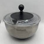5.3QT Stainless Steel Salad Spinner With Stop Button, Bpa-free Vegetable Svebake. Fixed Price $30.00.