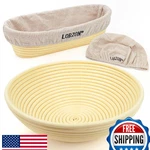Lorzon Banneton Bread Proofing Baskets Set 2, 11" Round & 12" Oval Sourdough. Fixed Price $39.30.