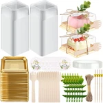 Honeydak Clear Containers With Lids Wedding Pans Cupcake .... Fixed Price $41.86.