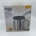 Oggi Stainless Steel Grease Can With Strainer 4 Qt New Box Damaged. Fixed Price $27.99.