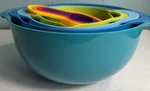 Megachef Multipurpose Stackable Mixing Bowl And Measuring Cup Set. Fixed Price $9.00.