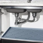 Under Sink Mat, Mats For Kitchen Waterproof, 34"X22" Silicone. Fixed Price $22.99.