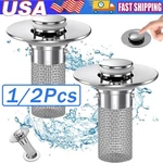 2-PACK Sink Stopper Hair Catcher Bathroom Pop Up Drain Strainer Filter Plug. Fixed Price $7.99.