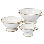 Metal Colander Set Of 3 Strainer Basket With Handles Perfect For Spaghetti Pas. Fixed Price $68.97.