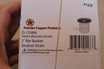 Premier Copper D-133BN 2" Bar Basket Strainer Drain Brushed Nickel. Fixed Price $19.22.