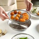 Stainless Steel Round Mesh Filter Tray Reusable Frying Grilling Basket Strainer. Fixed Price $11.99.