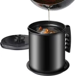 Bacon Grease Container With Strainer & Coaster - 1.3L Black. Fixed Price $24.13.