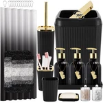 Wsbart 32PCS Bathroom Sets With Shower Curtain And Rugs Black Ba.... Fixed Price $94.51.